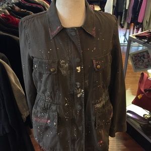 J crew military style paint splatter jacket⬇️⬇️⬇️